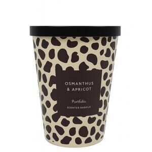 Portfolio Osmanthus & Apricot Candle 11.4oz Leopard Jar w/ Lid – New